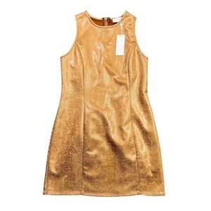 NWT SAGE THE LABEL Women's Medium Mesto Bronze Metallic Snakeskin Mini Dress